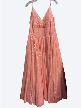 2 Cute Sparkling Peach Pink Prom Dress
